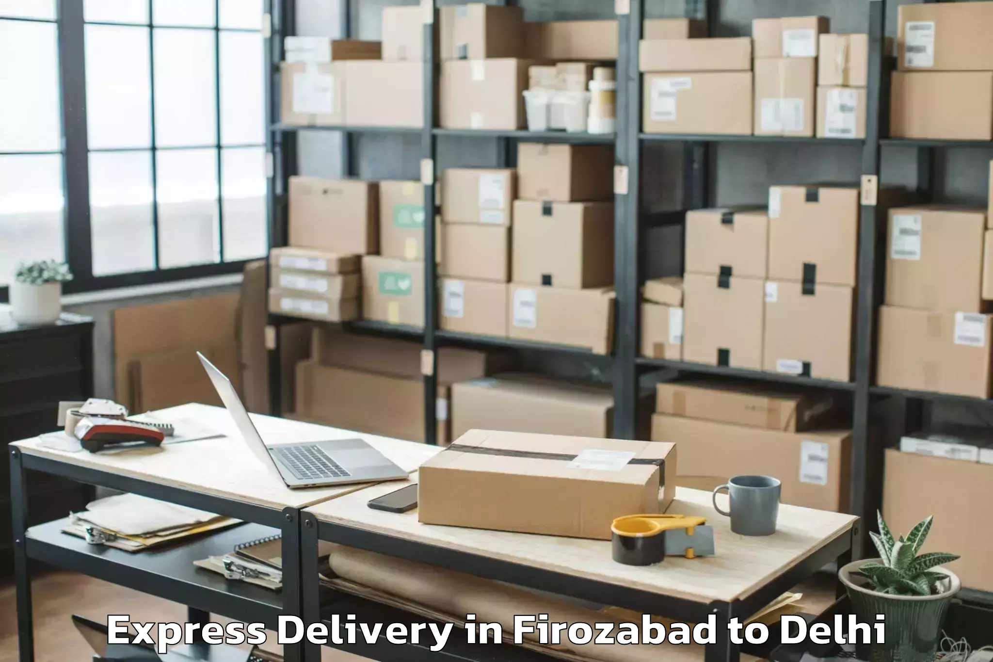 Top Firozabad to Badarpur Express Delivery Available